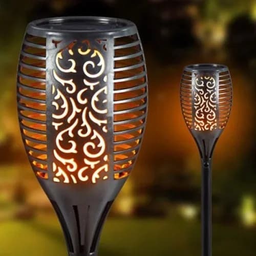 Solar Bahçe Lambası 51 Cm Alev Efekti İle Dış Mekan