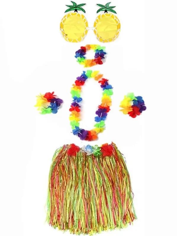 Rengarenk Hawaii Etek Ve Aksesuar Seti 2 Adet Bileklik