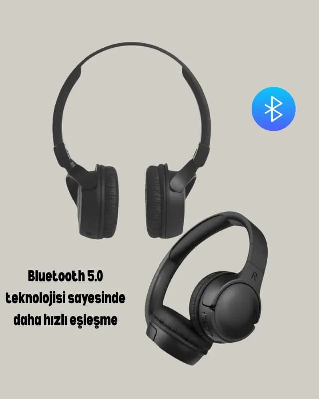 Kablosuz Kulak Üstü Kulaklık 20 Hz - 20.000 Hz Frekans Aralığı