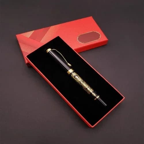 Şık Metal Roller Kalem Kırmızı Kutu İle Hediye Seti