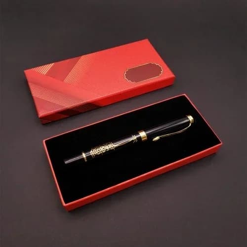 Şık Kutu İle Besmele Kalem Seti 14 Cm Metal Roller