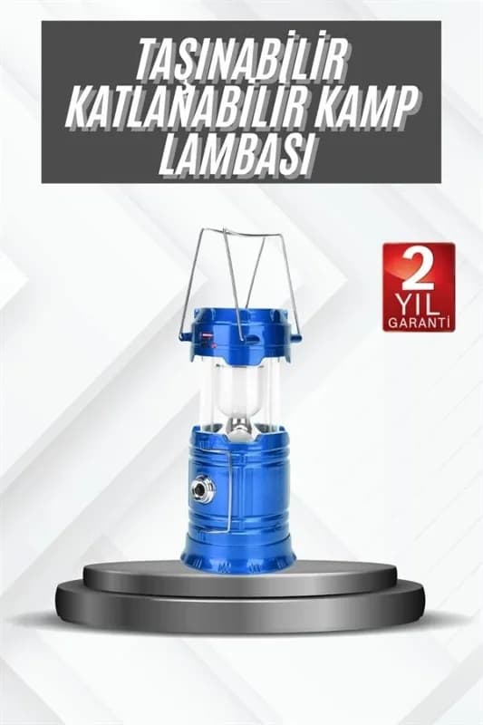 Güneş Enerjili Kamp Lambası 1 Adet Şarjlı Powerbank Özellikli