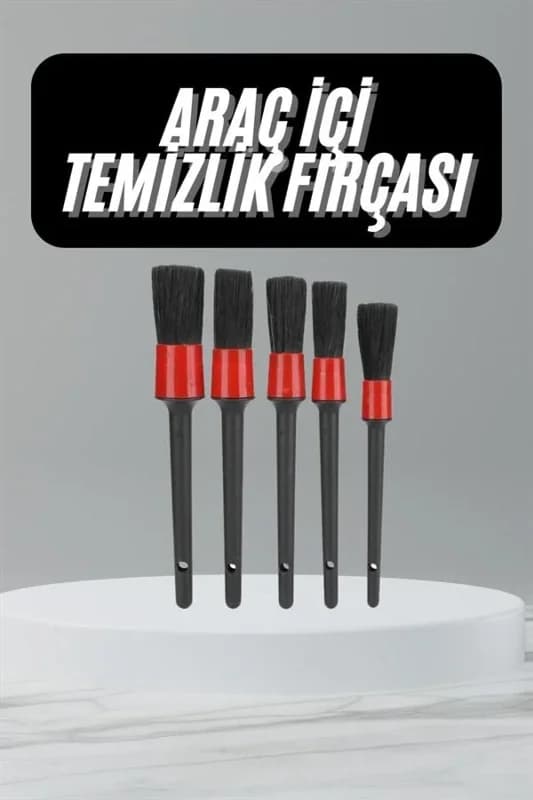 Araç İçi Temizlik Fırça Seti 5 Adet Detaylı Kullanım