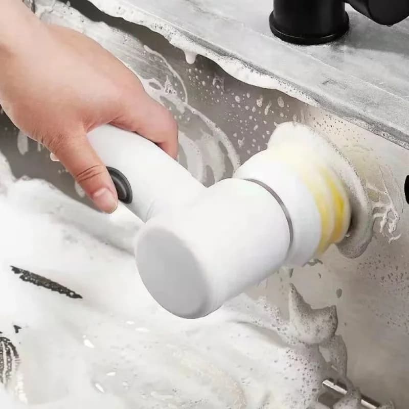 Kablosuz 5 Başlıklı Temizleme Fırçası İle Derin Temizlik