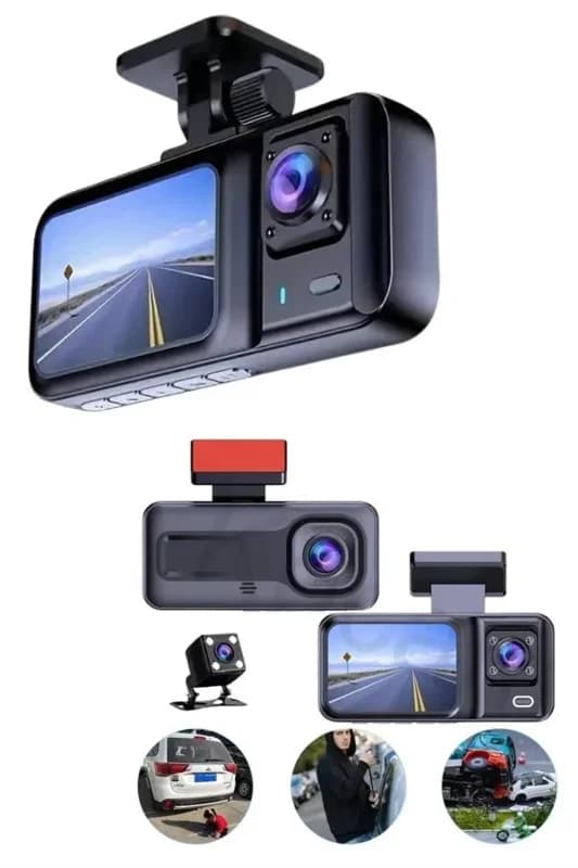 Geniş Açılı Dvr Araç İçi Kamera Seti 3 Adet