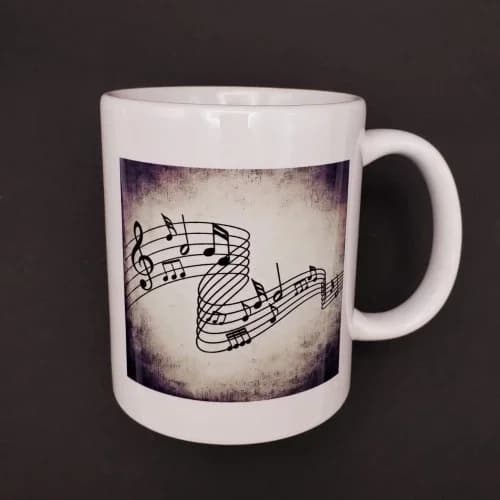 Temalı Porselen Kupa Bardak 8 Cm X 10 Cm (müzik Model)