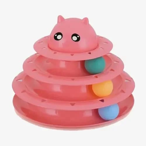 3 Katlı Kedi Oyuncağı İle Kedi Başlığı Eğlencesi