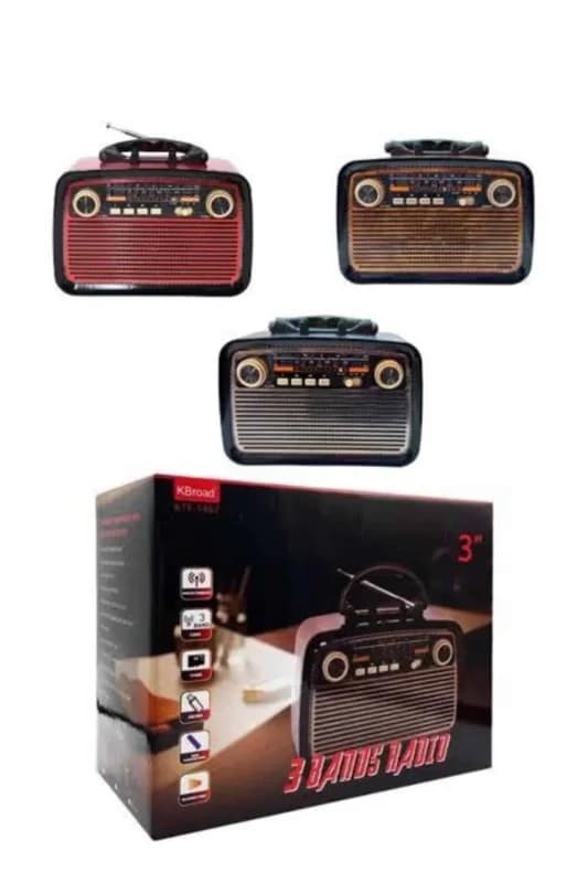 Taşınabilir Ahşap Radyo Usb Sd Girişli Led Fener