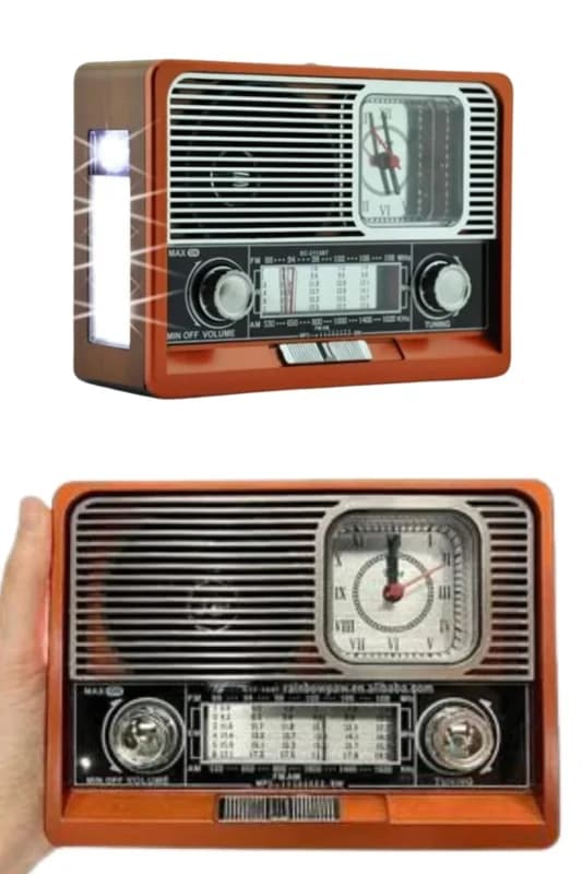 Vintage Radyo Taşınabilir Bluetooth Bağlantılı Hoparlör Radyo