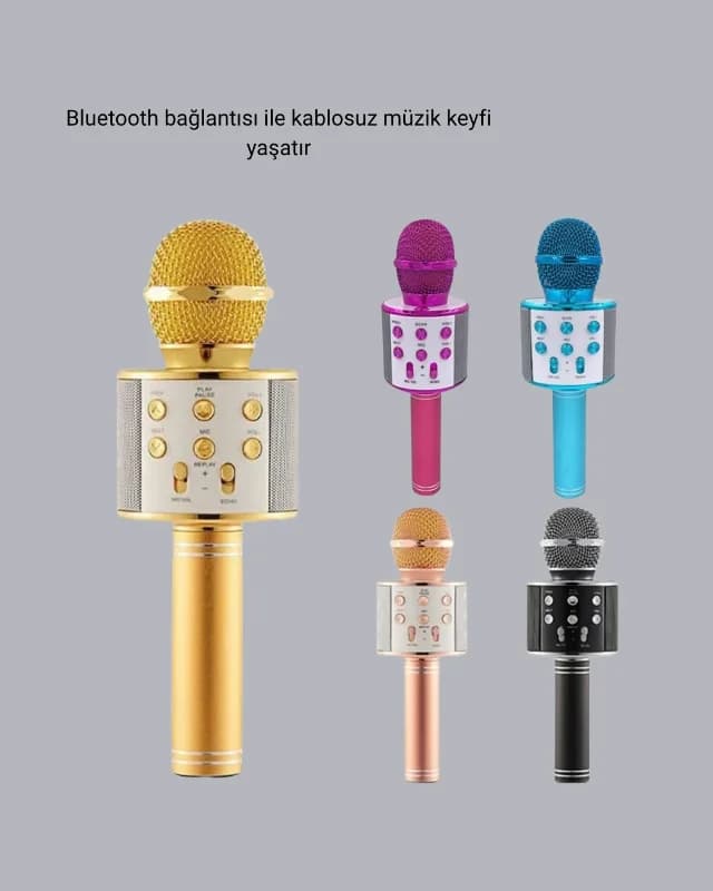 Kablosuz Karaoke Mikrofon Yüksek Ses Kalitesi Uzun Süreli Kullanım
