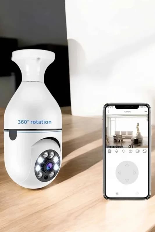 E27 Duy Tipi Wifi Güvenlik Kamerası 1080p Dönebilen