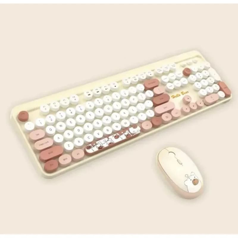 Ergonomik Sütlü Çay Klavye Mouse Seti Mor Renkli