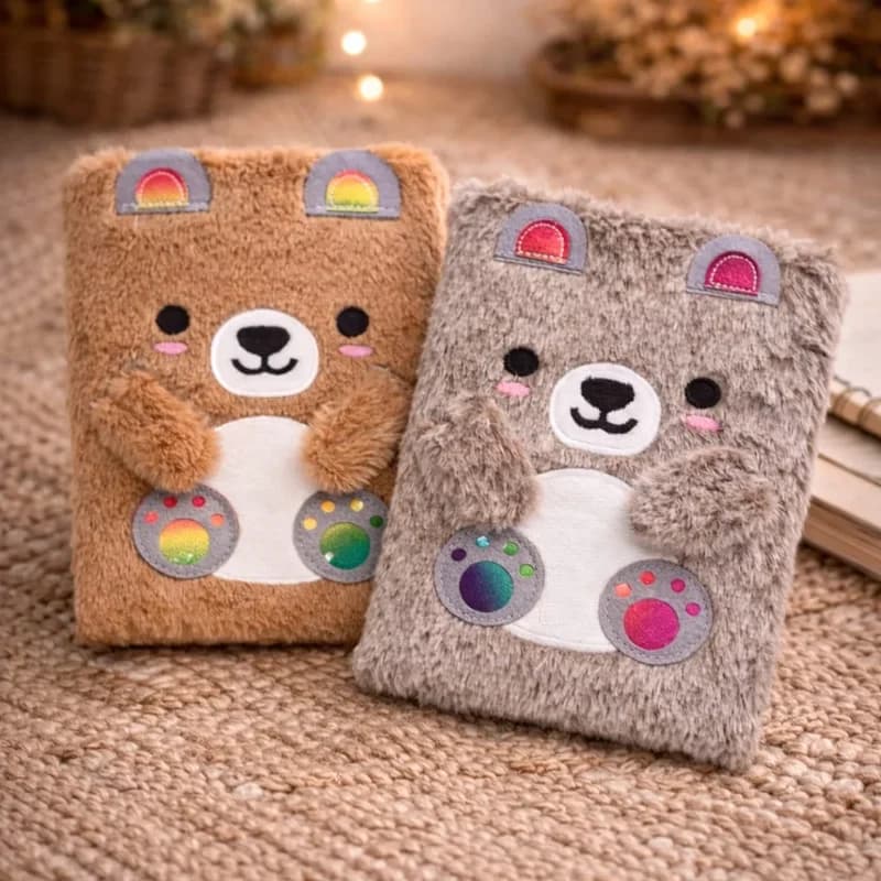 Şık Peluş Defter 21x15 Cm Çizgili Sayfalar İle