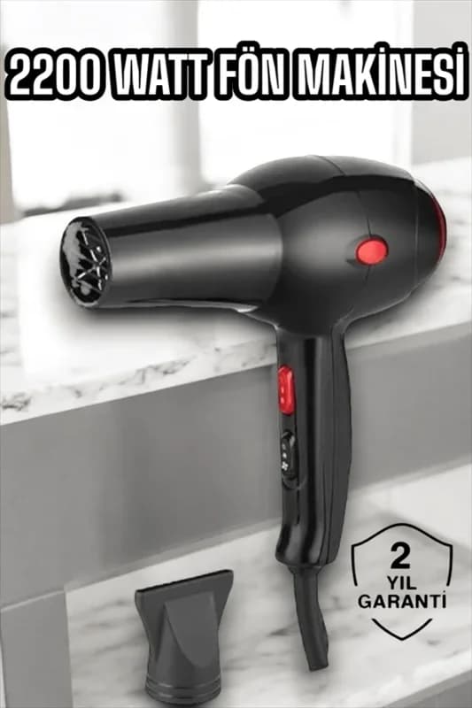 Profesyonel Ac Motorlu Saç Kurutma Makinesi 2200 Watt