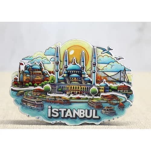 Magnet 10.5x9 Cm İstanbul Temalı (ahşap Model)