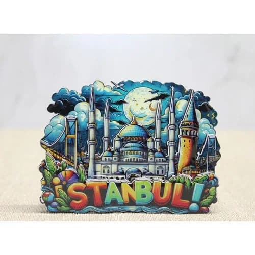 Magnet 9.5x9 Cm İstanbul Temalı (ahşap Model)