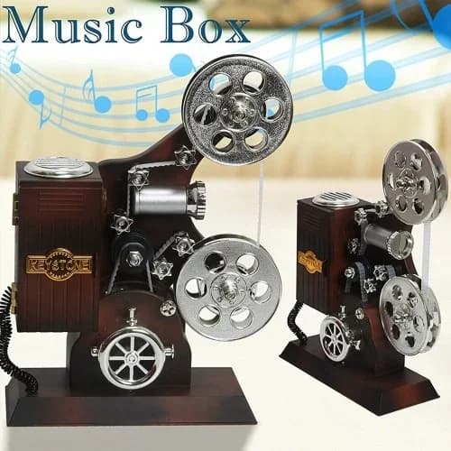 Makinesi Müzik Kutusu 21 Cm Dekoratif (film Model)