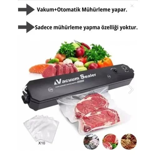 Gıda Vakum Mühürleme Makinesi 10 Poşet Hediyeli