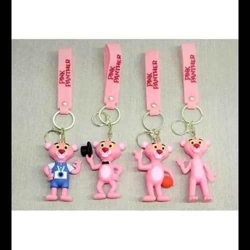 Şık Pembe Panter Silikon Anahtarlık 21 Cm