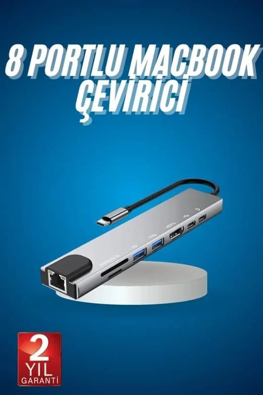 Type-c Dönüştürücü 8 Port Macbook Uyumlu Çoklayıcı
