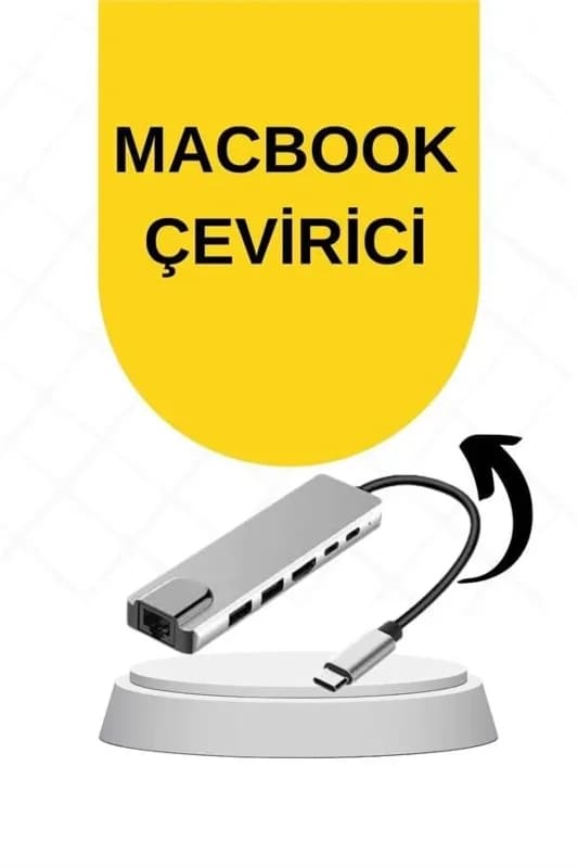 Usb Type-c 8 Girişli Hub Dönüştürücü Macbook Pro Air Uyumlu