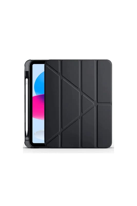 Apple iPad 2022 10.9 (10.nesil) Kılıf Kalemlikli Standlı Sağlam Tablet Kılıfı