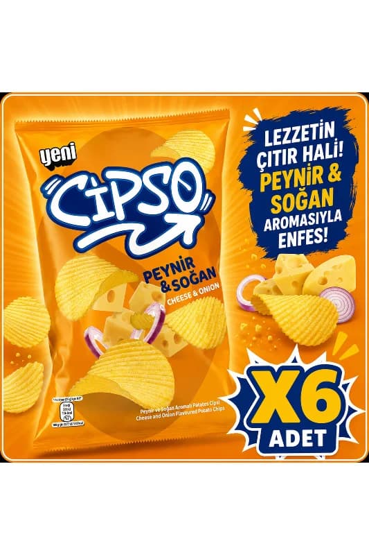 Cipso Peynir ve Soğan Aromalı Patates Cipsi