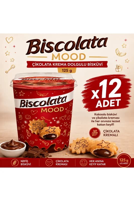 Şölen Biscolata Mood Çikolata Krema Dolgulu Bisküvi
