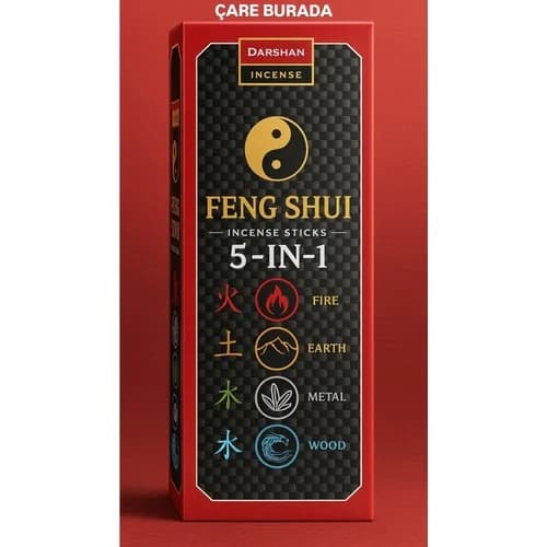 Darshan Incense - Feng Shui 20'li Çubuk Tütsü (5 Elementi Dengelemek & Meditasyon)
