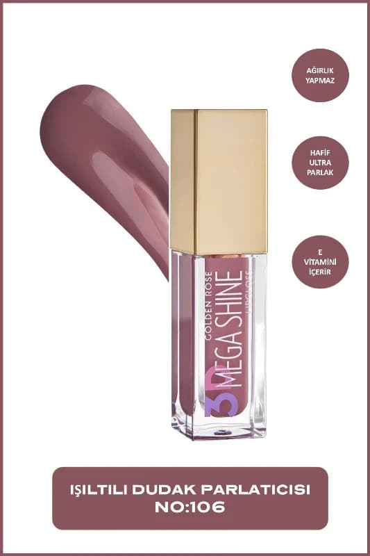 3D Mega Shine Lipgloss - 106 - Dudak Parlatıcısı