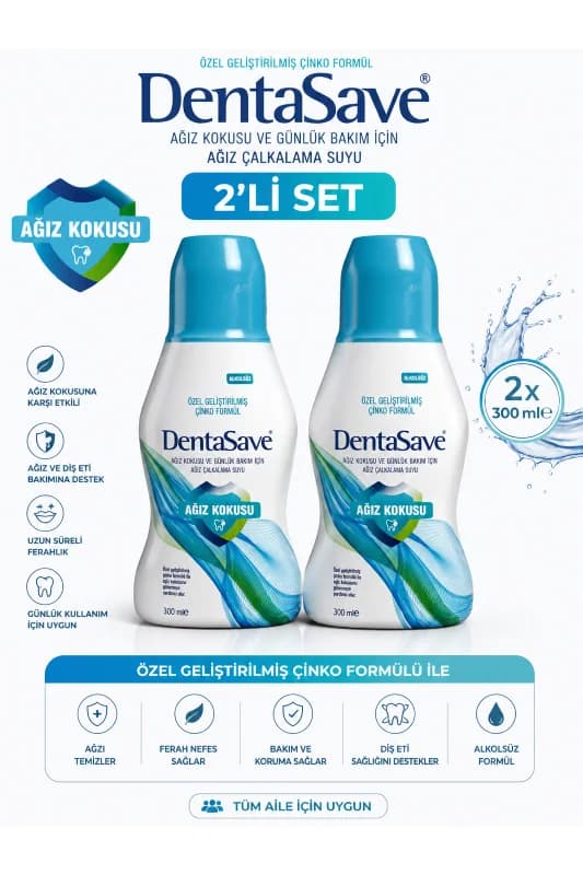 Ağız Çalkalama Suyu Çinko Formül Ağız Kokusu Karşıtı 300 ml 2li Set