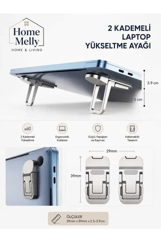 2 Kademeli Laptop Yükeltme Ayağı - 1 Çift