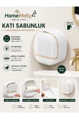 Duvara Monte Edilebilen Kapaklı Katı Sabunluk
