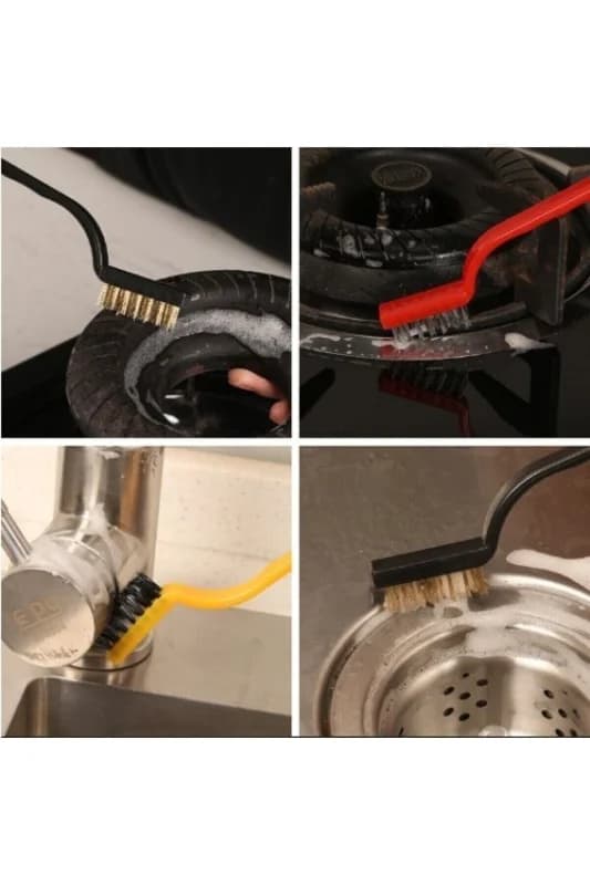 3'lü Detay Temizlik Fırçası | Ocak – Mangal – Airfryer – Zor Erişimli Noktalar Için