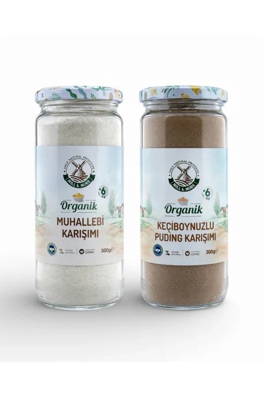 Organik Bebek Muhallebisi Karışımı 300 g + Organik Bebek Pudingi 300 g Seti