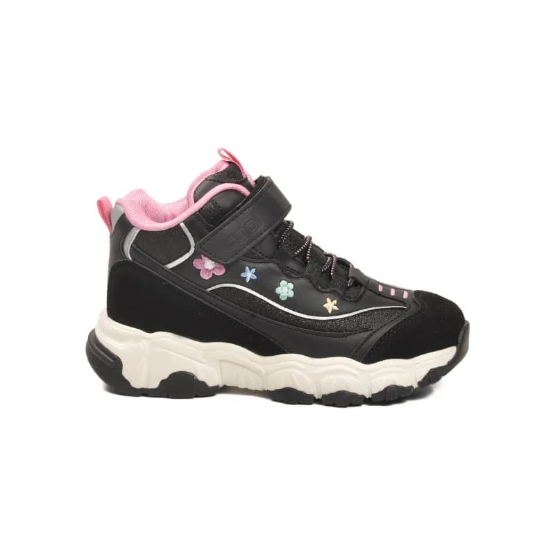Cool Siyah Cırtlı Desenli Kız Çocuk Hi Sneaker