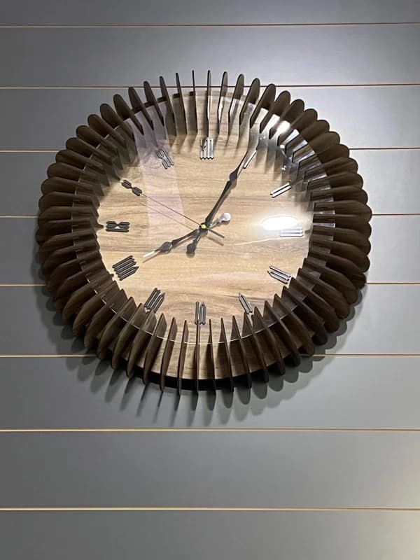 ahşap dekoratif duvar saati 58x58 cm