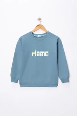 Erkek Çocuk "Hamd" Baskılı Pamuklu Sweat