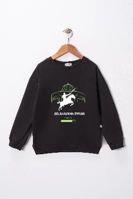 Erkek Çocuk "Selahaddin Eyyubi" Baskılı Pamuklu Sweat