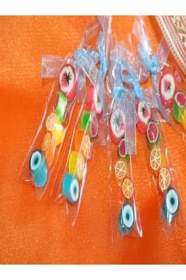 Çok Renkli Desenli Parmak Lolly Candy 12 Adet