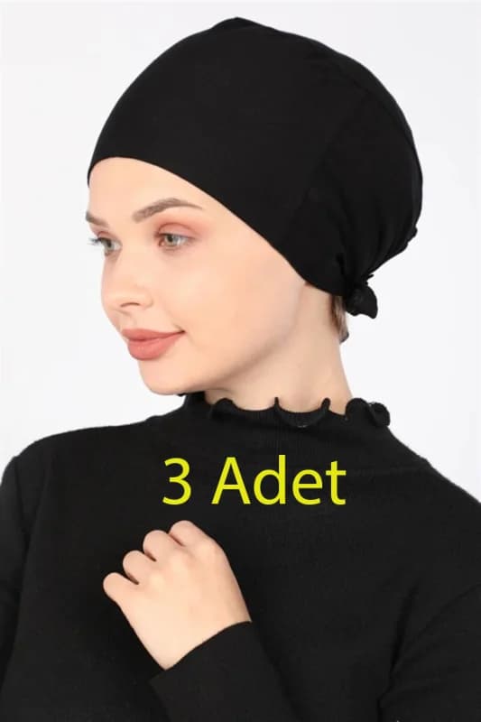 Dikişsiz Penye Bone - Siyah