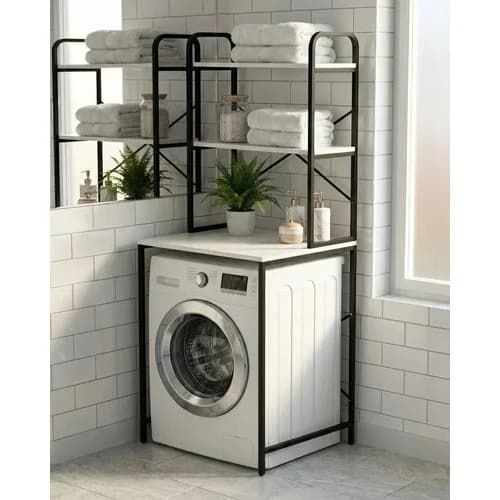 Çok Amaçlı 2 raflı Metal Banyo Düzenleyici Siyah