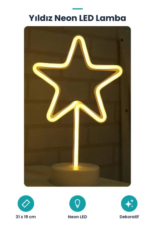 Yıldız Neon LED Lamba