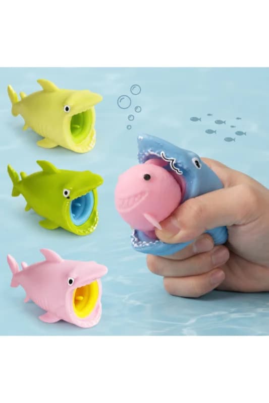 Sürpriz Karakterli Köpek Balığı Tasarımlı Stres Oyuncağı - 12'li Paket - Minik Balıklı