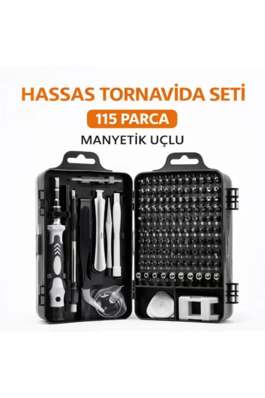 115 Parça Manyetik Uçlu Hassas Tornavida Seti