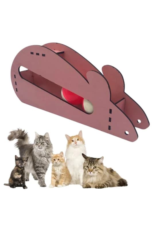 ® Fare Kedi Oyunu Ahşap 2 Toplu Kedi Oyuncağı Tahta Kedi Oyunu Tahta Fare Ve T