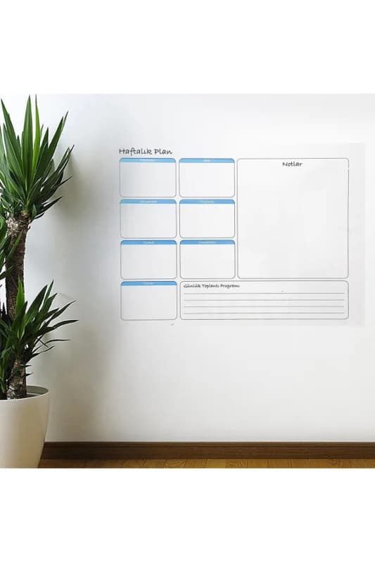 ® Haftalık Planlayıcı Manyetik Duvar Stickerı Takvim 56 cm x 70 cm