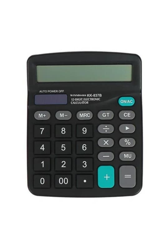 ® Standart Fonksiyonlu 12 Haneli Geniş LCD Ekran,Pill Masaüstü Hesap Makinesi