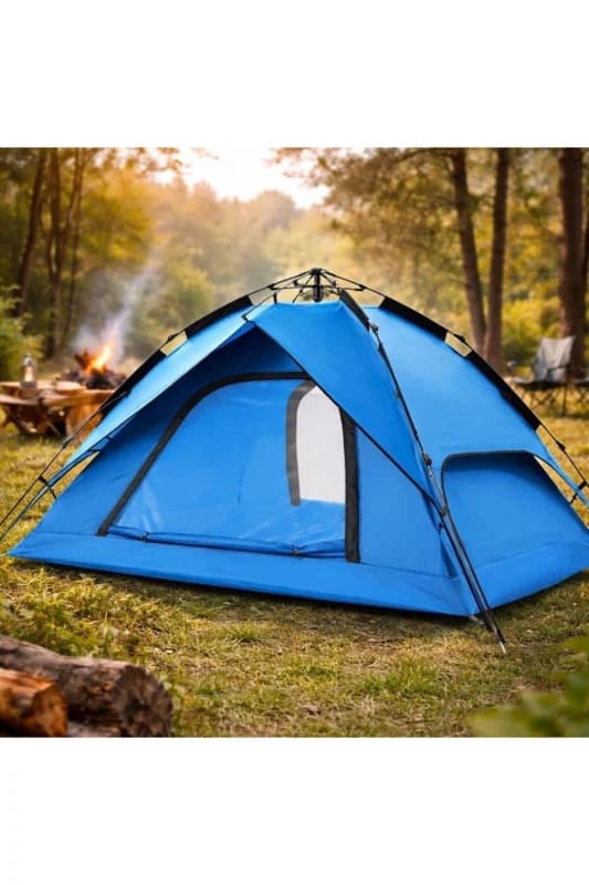 ® 4 Kişilik Otomatik Kamp Çadırı – Çift Katmanlı, Suya Dayanıklı, Hızl�