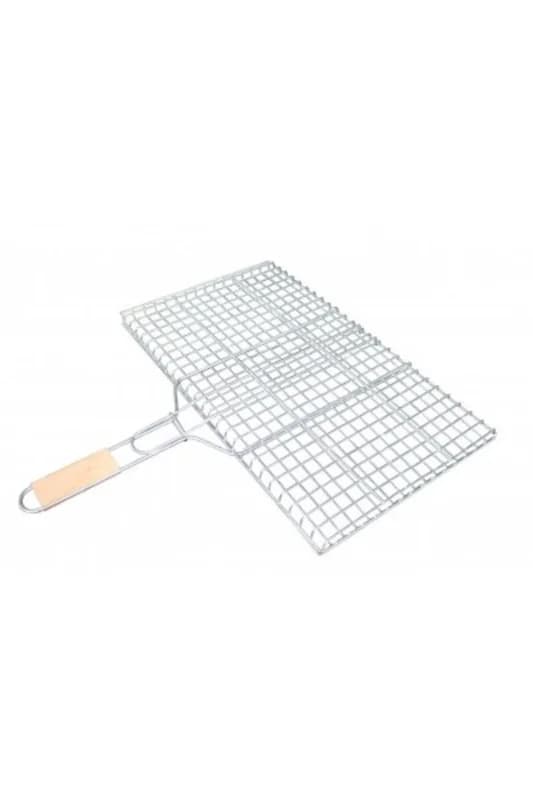 Orta Boy Mangal Izgarası - 40x30 cm - Ahşap Saplı